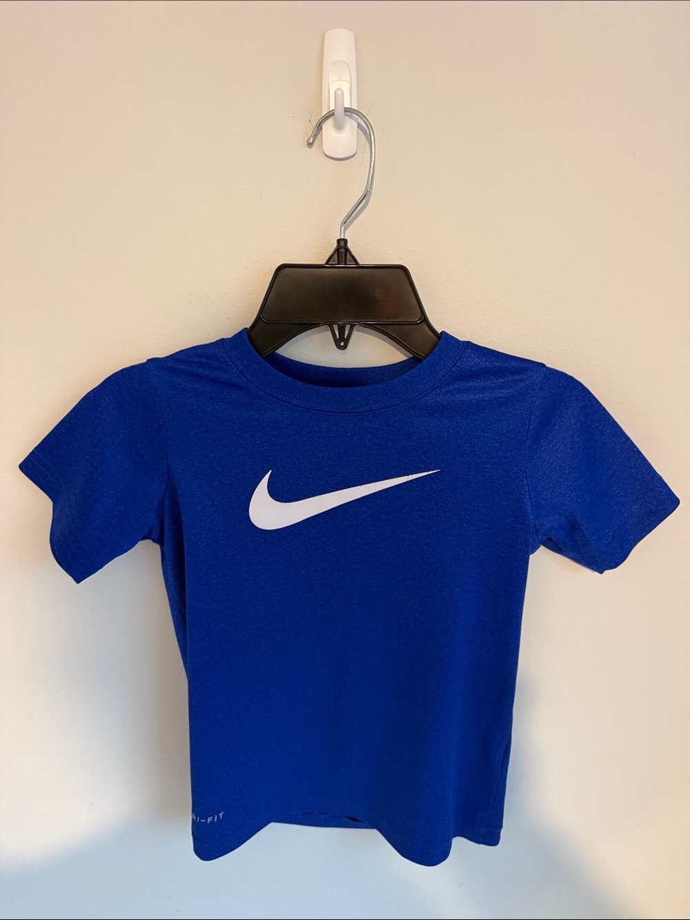 Nike Kids Short-Sleeve Blue Tee with White Swoosh